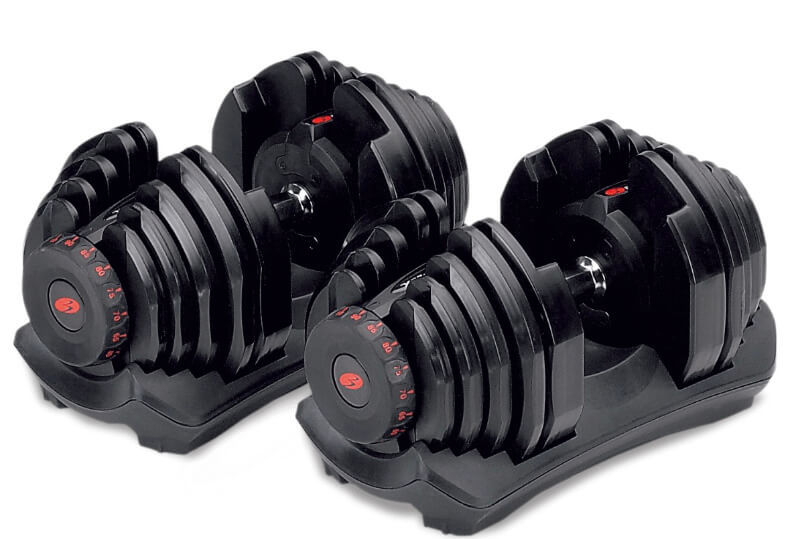 The Bowflex SelectTech 1090 adjustable dumbbells have a wide weight range